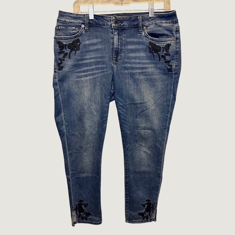 2311 | Lucky Brand Lolita Skinny Embroidered Jeans Blue Womens 12 31